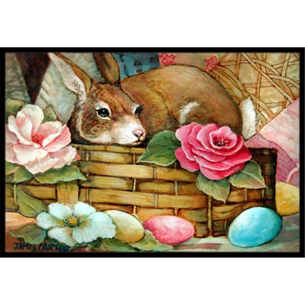 Carolines Treasures A Touch Of Color Rabbit Easter Indoor & Outdoor Mat, 18 x 27 in. CA77897 - main